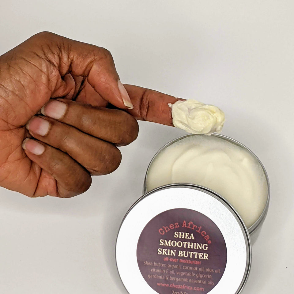 Shea Smoothing Skin Butter. All over deep hydration for ageless skin. Chez Africa | Shea Butter Beauty Blends